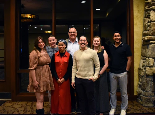 Group of students at alumni dinner